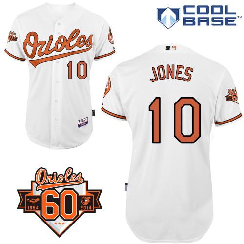 Orioles #10 Adam Jones White Cool Base Stitched MLB Jersey - Click Image to Close